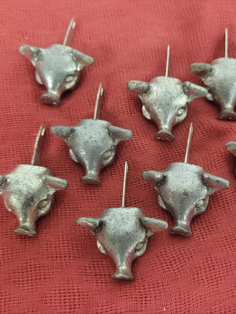 Metzke Pewter Pig Corn Of The Cob Holders Set Of 8